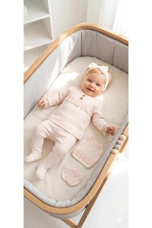 Baby Girl Mevlütlük Newborn Hospital Release Set of 5 100% Cotton Zk5010