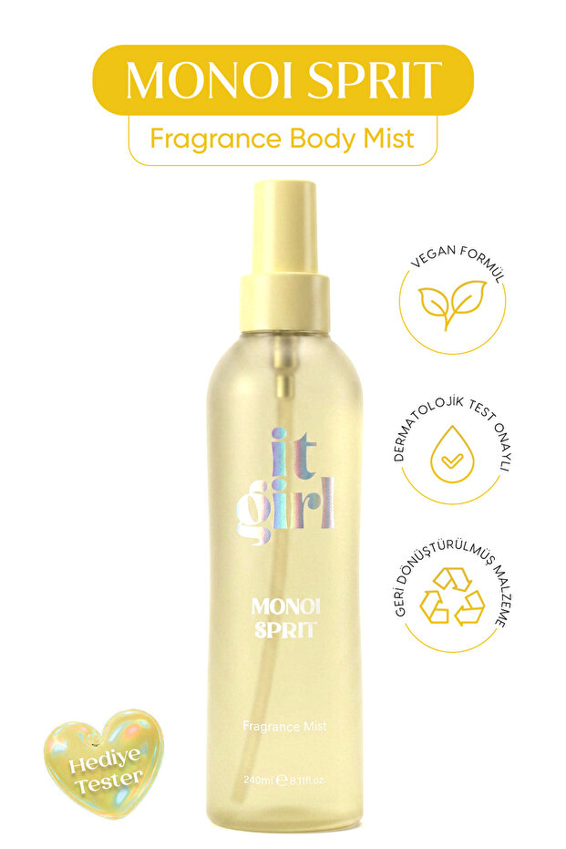 It Girl Monoi Sprit Body Mist Vücut Spreyi 240 ml – Tropik Çiçek Kokusu