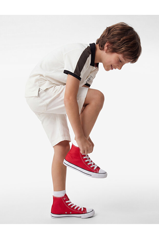 Cotton Regular Waist Pocketed Basic Bermuda Shorts