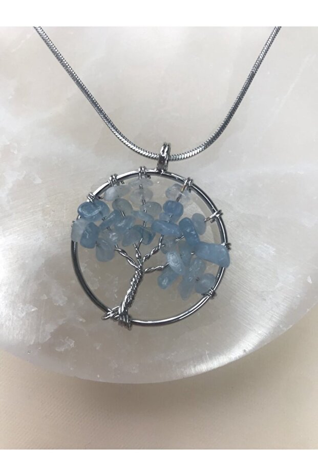 Aquamarine Steel Necklace