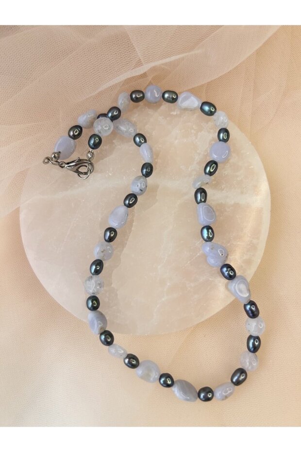 Black Pearl - Chalcedony Necklace