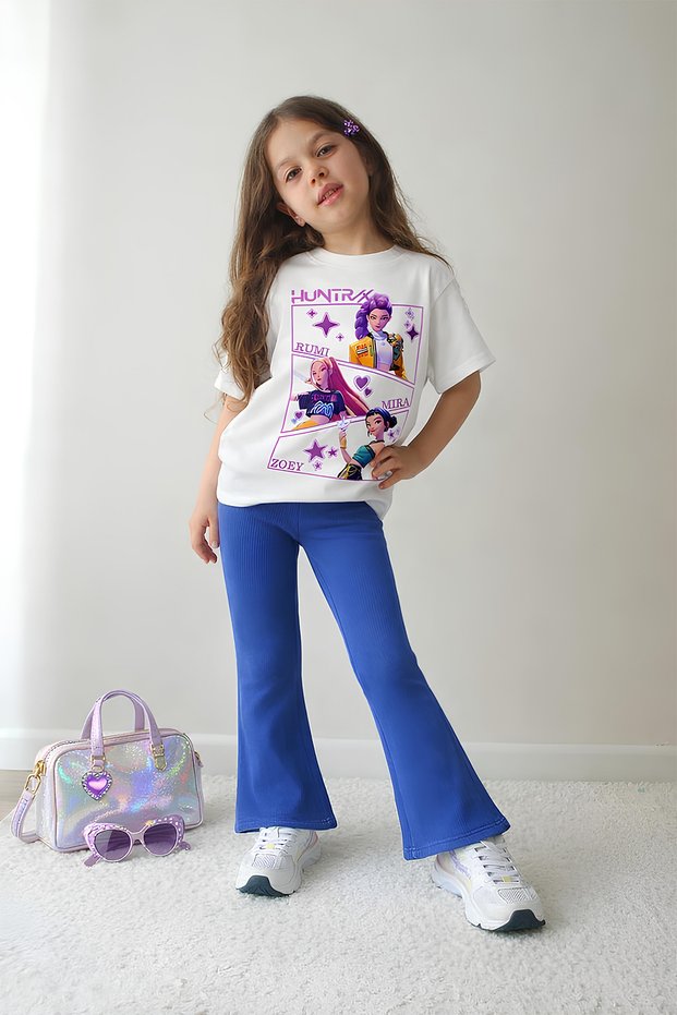 Girl's Full-Fit Top Oversize Bottom Leggings Hun Design12 Top and Bottom Set