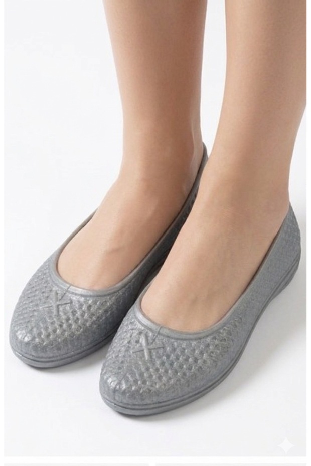 Non-Slip Sole Women's Beach Bağ Bahçe Deniz Daily Gray Non-Hole Nylon Shoes