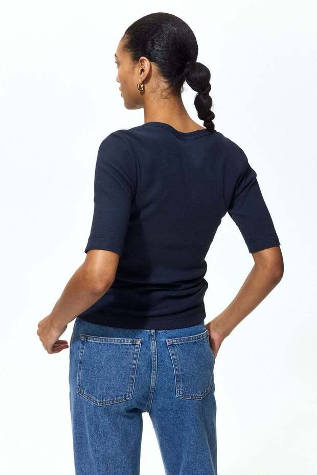 Ribbed silk-blend top - 3