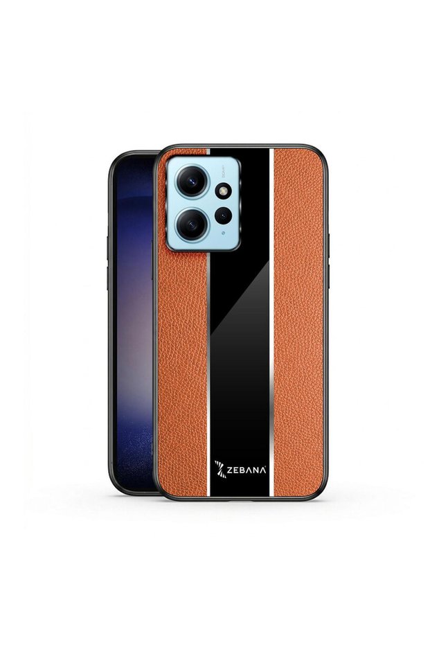 حافظة متوافقة مع هاتف Xiaomi Redmi Note 12 4G مصنوعة من الجلد الفاخر باللون البني