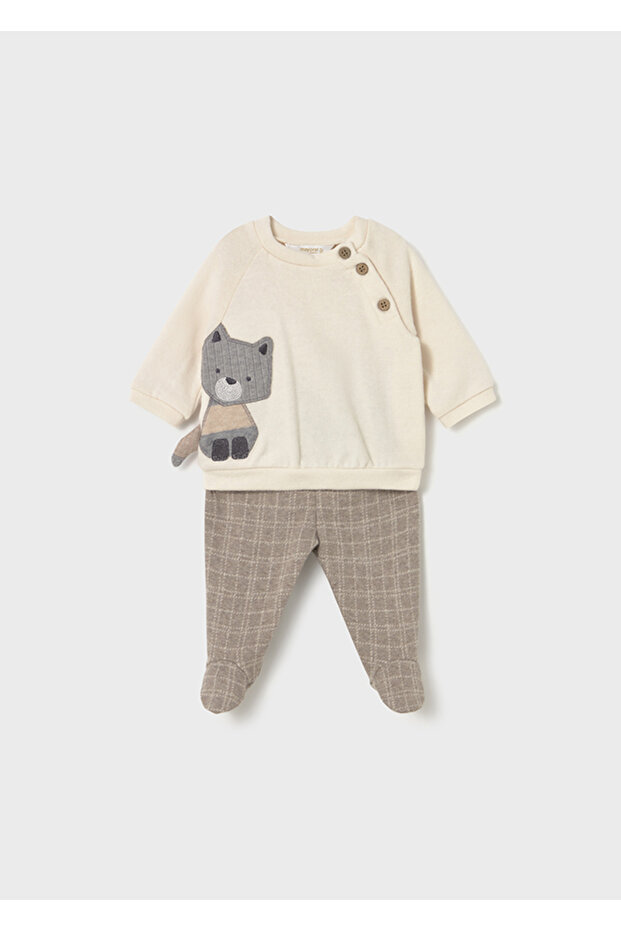 Newborn Boy Button Detailed 2-Piece Set