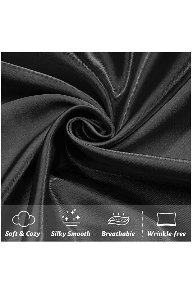 2-Piece Solid Colour Satin Pillowcase ,51x76/51x102cm