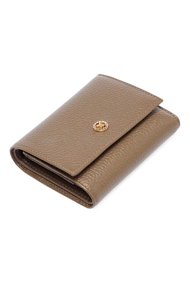 Beige Genuine Leather Women's Wallet - S1Cb00005633-B73