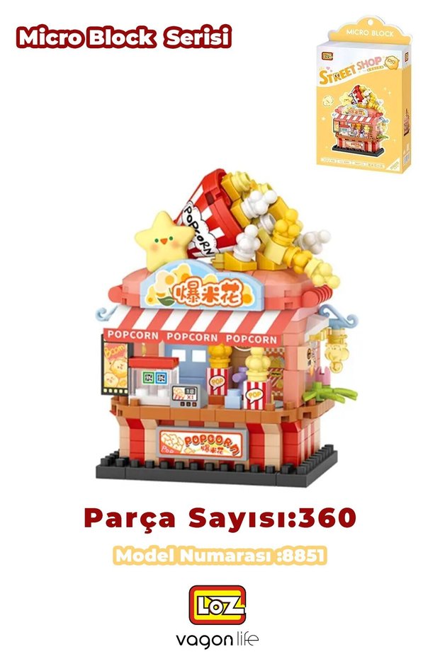 Loz Micro Block Series Popcorn Shop 360 Pieces Decorative Toy Building Set Building Block Fflz-8851