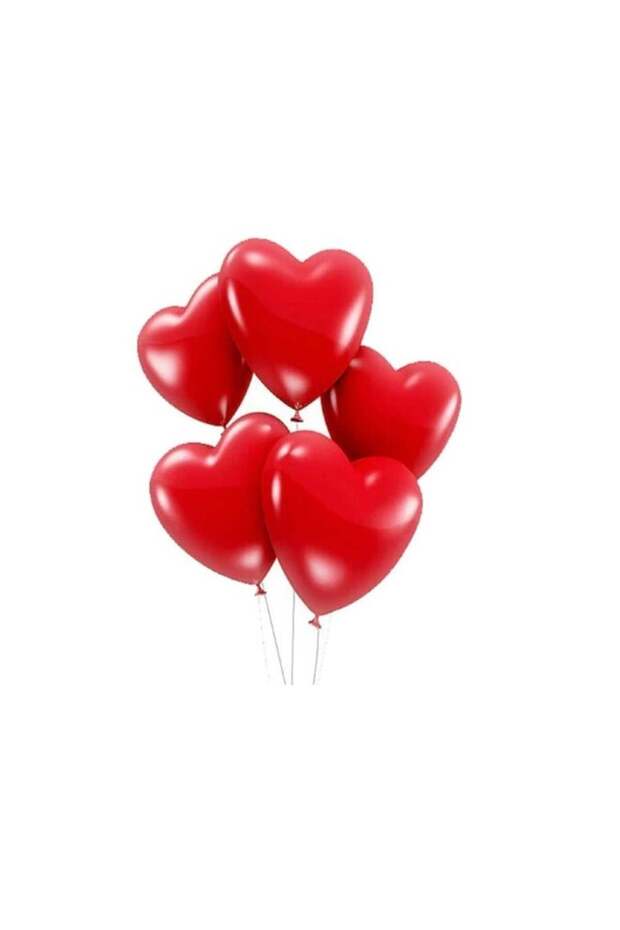 بالونات حمراء على شكل قلب (10 قطع)