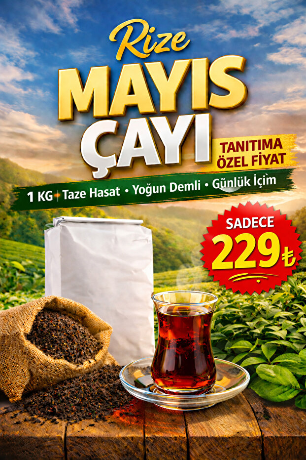 EYE ATAlay Rize Mayıs Çayı 1 KG | Taze Hasat – Yoğun Demli – Günlük İçim