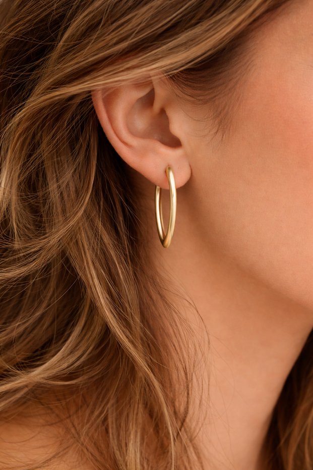 Steel Earrings V Model Hoop Earrings Do Not Tarnish.