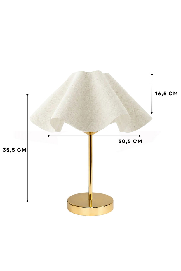 Viora Modern Keten Kumaş Abajur - 4