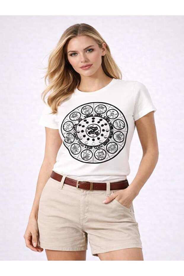 T-Shirt ZENDAYA Zodiac Print Wei Regular Fit