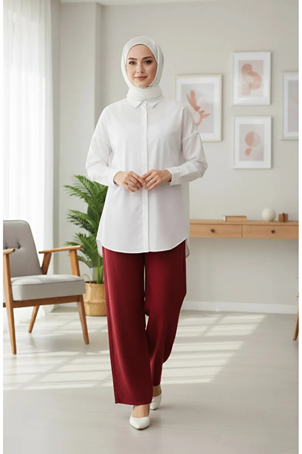 Muslin Trousers 0020-08 Claret Red