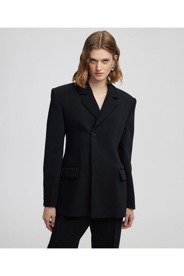 Vatkalı kruvaze blazer