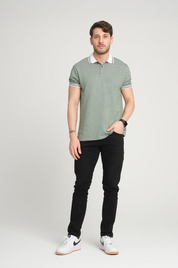 STRIPED POLO NECK T-SHIRT (E21-8500)