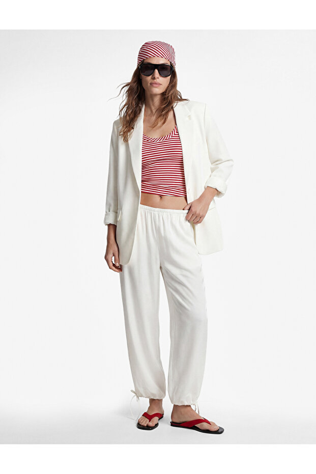 Comfortable Fit Shalwar Trousers with Tie-Up Detail at the Cuffs