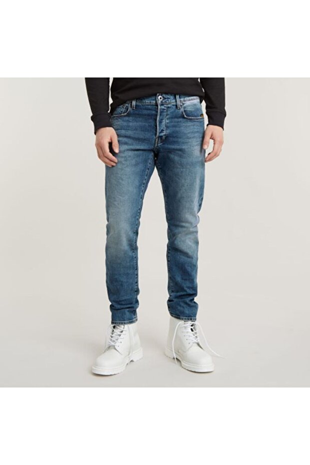 3301 MAVİ ERKEK REGULAR TAPERED JEAN PANTOLON - 1