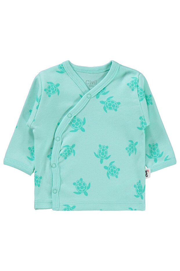 Turtle Print Bodysuit Sets - Green
