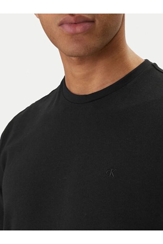 SİYAH LOGOLU ERKEK T-SHIRT - 4