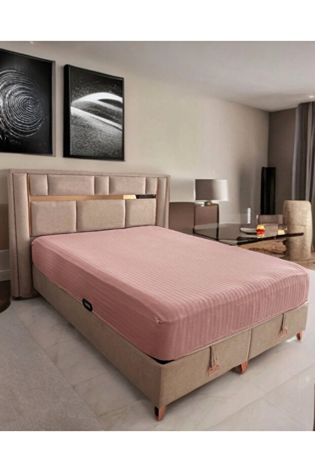 Mesli̇na Home 100% Cotton Double Elastic Sheet