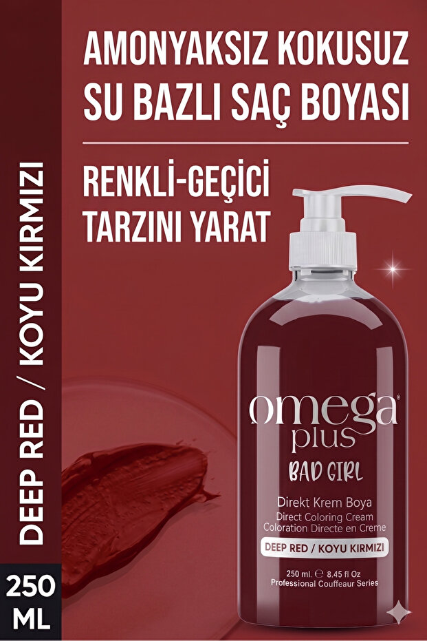 Omega Plus Bad Girl Koyu Kırmızı Geçici-renkli Amonyaksız Saç Boyası 250 ml