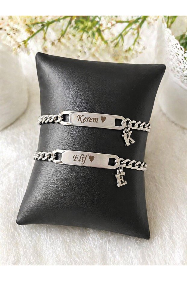 Non-Tarnish Steel 2-Piece Written Date Love Friendship Unisex Bracelet