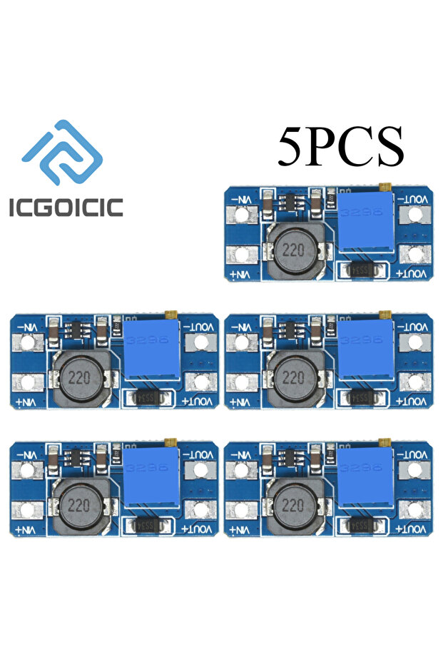 MT3608 5 قطع 5/10 قطع MT3608 DC-DC TYPE-C وحدة تعزيز قابلة للتعديل صغيرة 2 أمبير DC DC رفع الطاقة تحويل