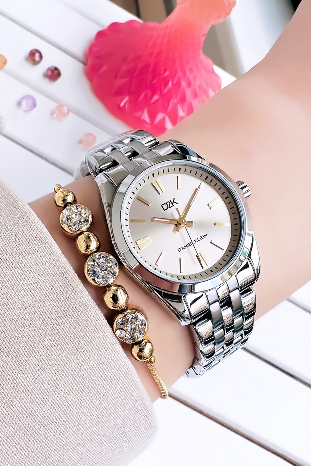 Premium Women's Watch Steel Band Japanese Mechanism Stylish Gift Wristwatch with Special Box Dkby2057C4