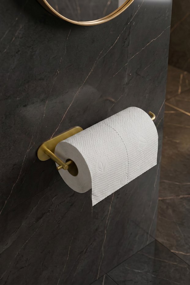 Lifetime Stainless Steel Gold Paper Towel Holder, Roll Paper Towel Holder, Paper Towel Hanger Adhesive