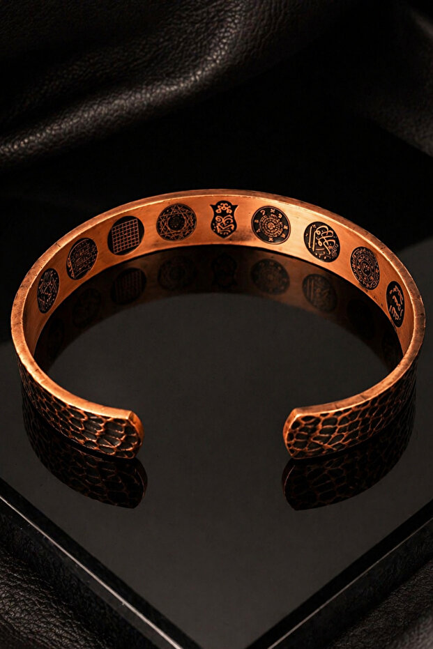 Women's and Men's Copper Bracelet - Pure Forged Grift Handcuff Copper Bracelet with Prayer Inside