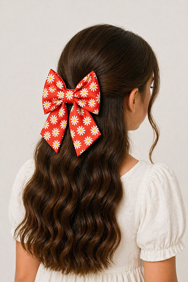 Daisy Patterned Colorful Clip Bow Buckle
