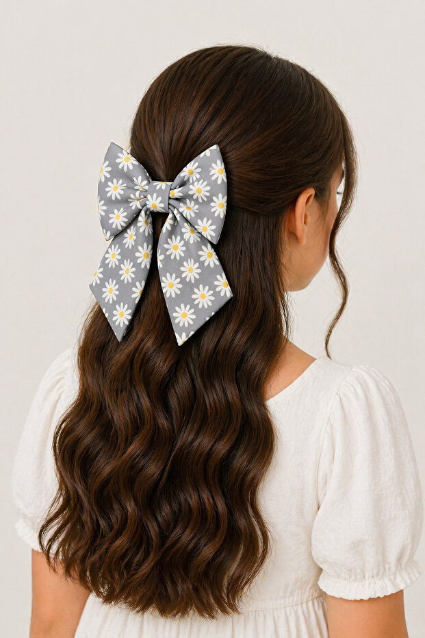 Daisy Patterned Colorful Clip Bow Buckle - 1