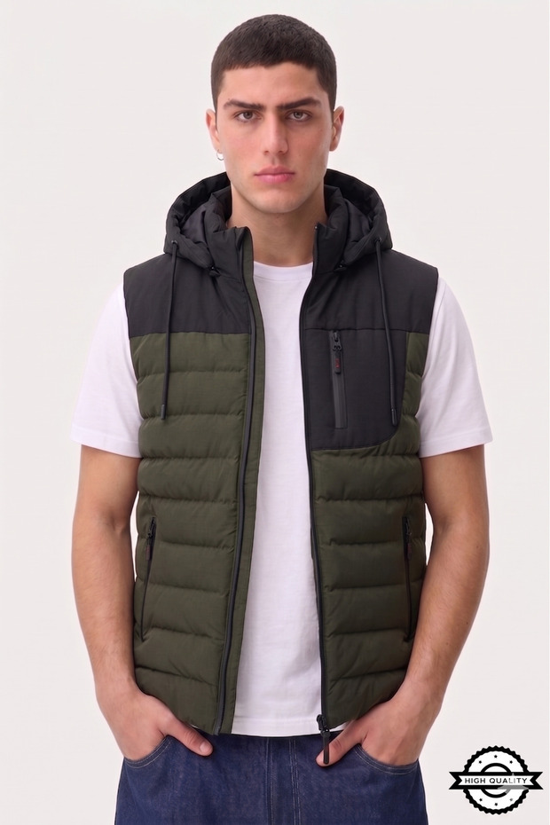 Zra model new season detachable hooded stand collar water and cold proof inflatable vest
