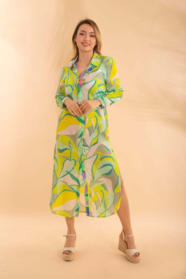 Long shirt leaf green bnts-23010