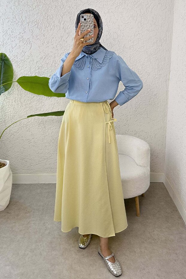 One Piece Cross Tie Skirt 2356 - Yellow