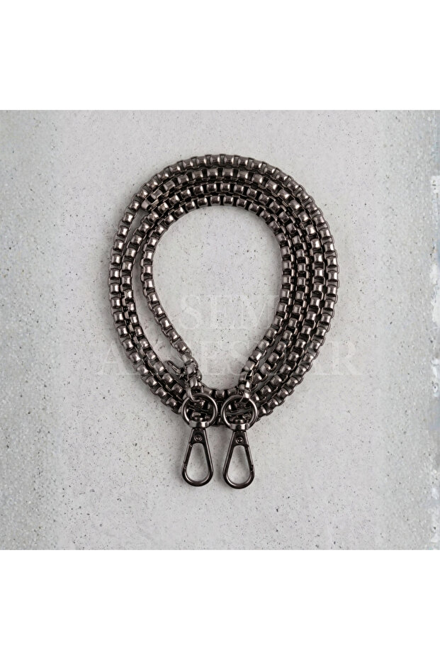 115 cm Cube Bag Chain Black Nickel (Anthracite)-Metal Bag and Wallet Hanger Chain-1 Piece