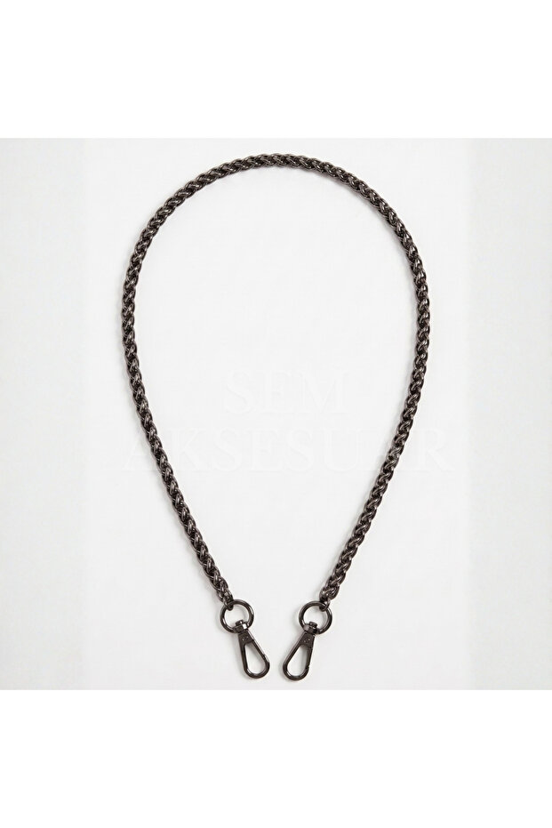 115 cm Snake Bag Chain Black Nickel (Anthracite)-Metal Bag and Wallet Hanger Chain-10 Pieces