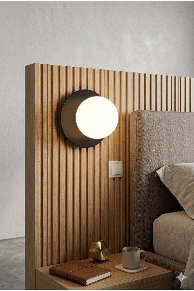Black Body ✨ White Glop Cam Chiaro Forte Sconce Wall Lamp Metal Body Modern Sconce Wall Lamp ✨ Wall Sconce Modern Sconce Glass Sconce Decorative Sconce E-27 Sconce with Base Living Room Sconce Metal Sconce