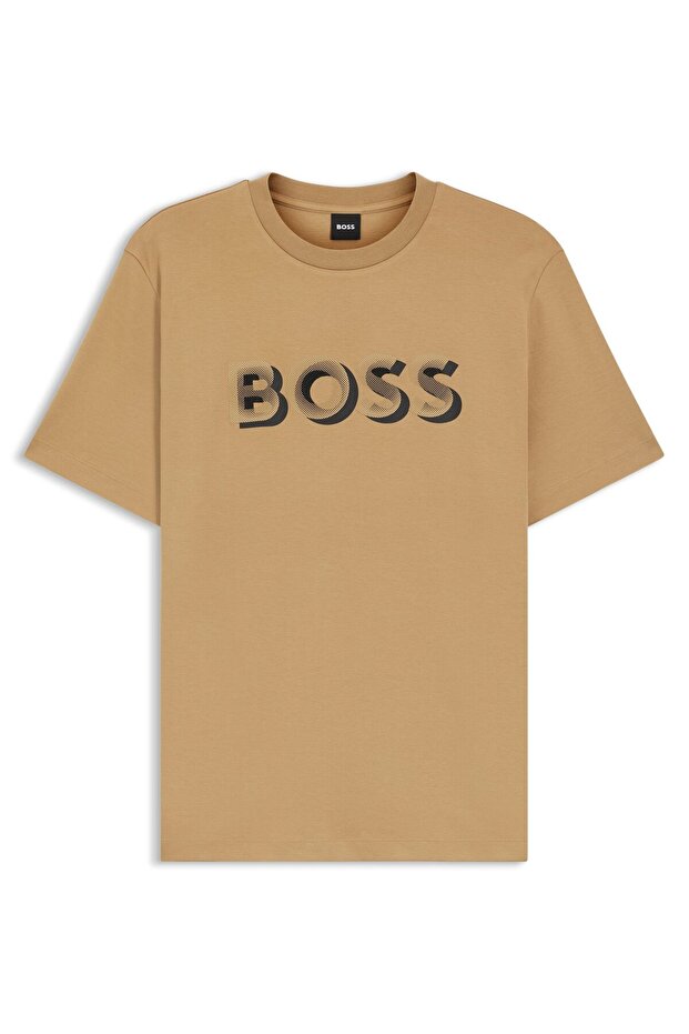 Erkek Bisiklet Yaka Kısa Kol Pamuklu Bej T-Shirt - 5