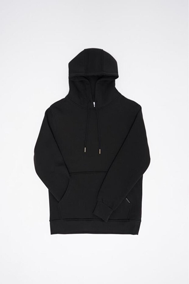 Erkek Regular Basıc Black Hoodıe - 8
