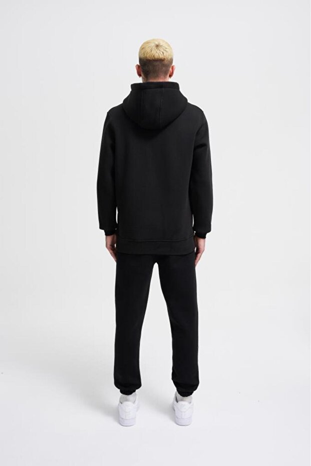 Erkek Regular Basıc Black Hoodıe - 6