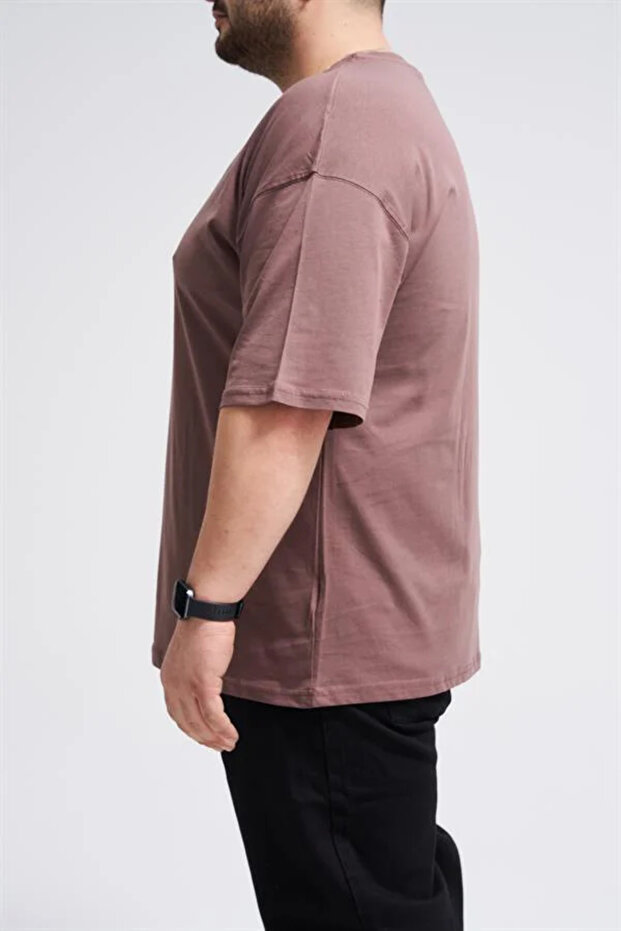 Men's Plus Size Basic Damson T-Shirt - 2
