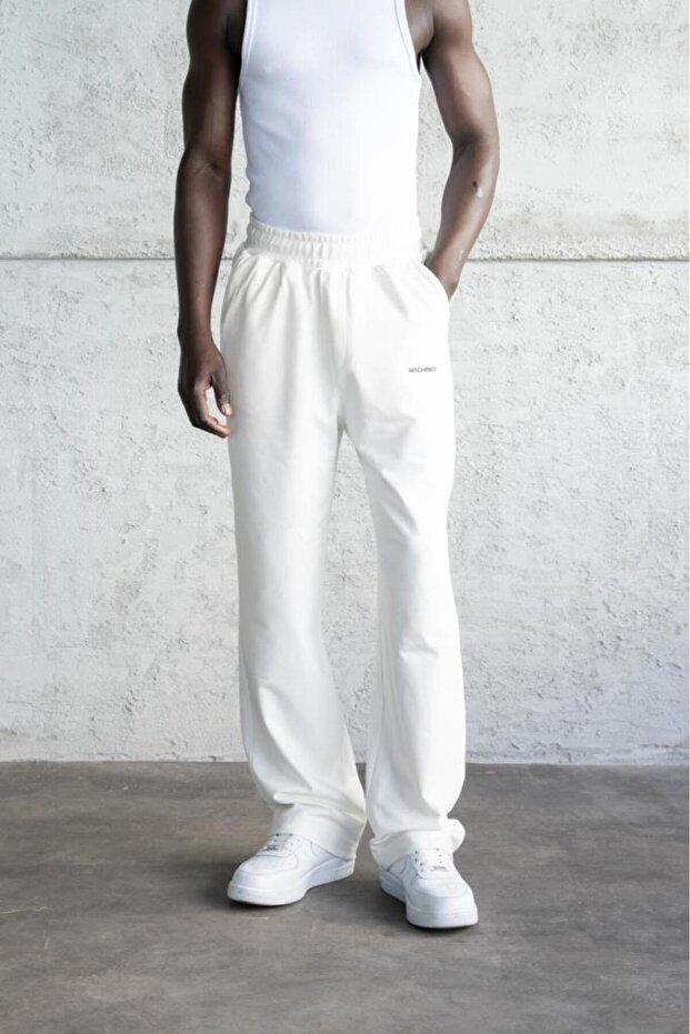 Relaxed Basic Baggy Sweatpants Ecru - 2