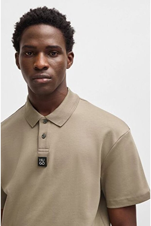 Erkek Dokuma Polo Yaka Kısa Kol Günlük Bej Polo Yaka T-Shirt - 4