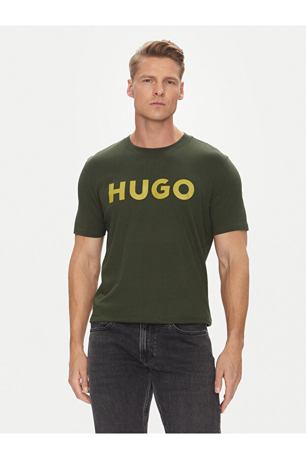 Men's 100% Cotton Logo Short Sleeve Green1 T-Shirt