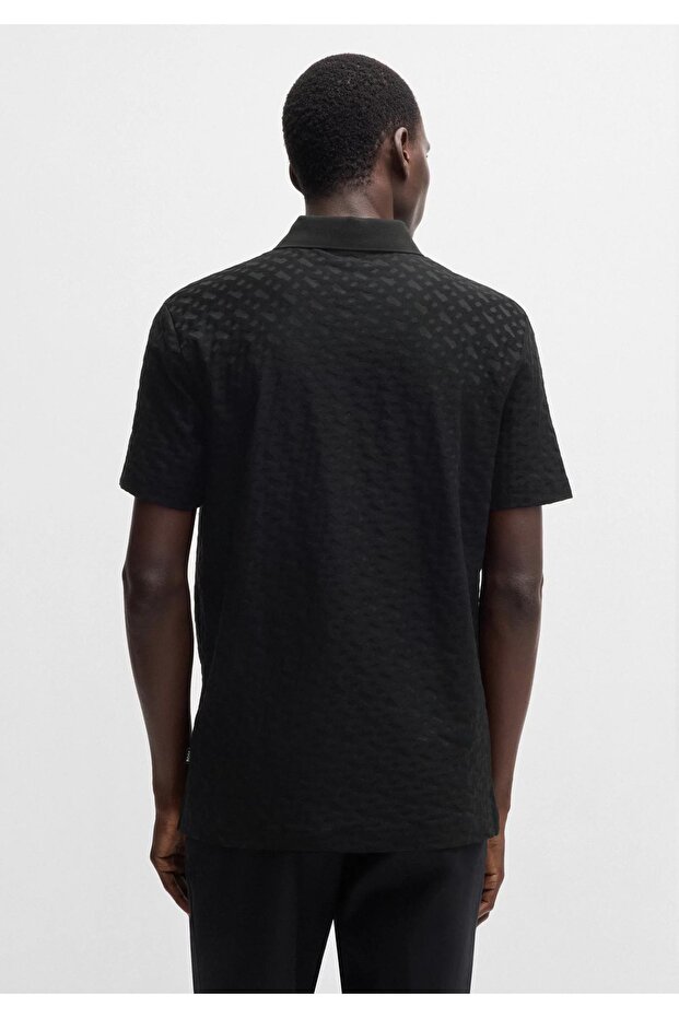 Erkek Polo Yaka Regular Fit Pamuklu Kısa Kollu Siyah Polo Yaka T-Shirt - 2