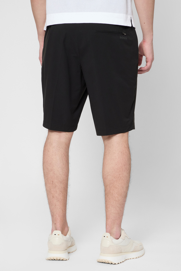 Erkek Slim Fit Düz Chino Bermuda Siyah Şort - 2