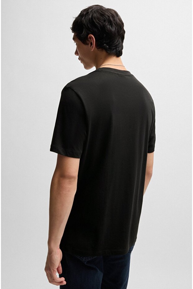 Erkek Pamuklu Marka Logolu 2 'li Paket Günlük Siyah T-Shirt - 5